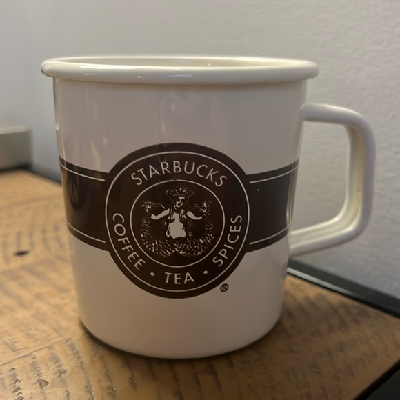 Starbucks 2016 Metal Enamel Tin 14oz Coffee Mug - Picture 1 of 4